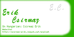 erik csirmaz business card